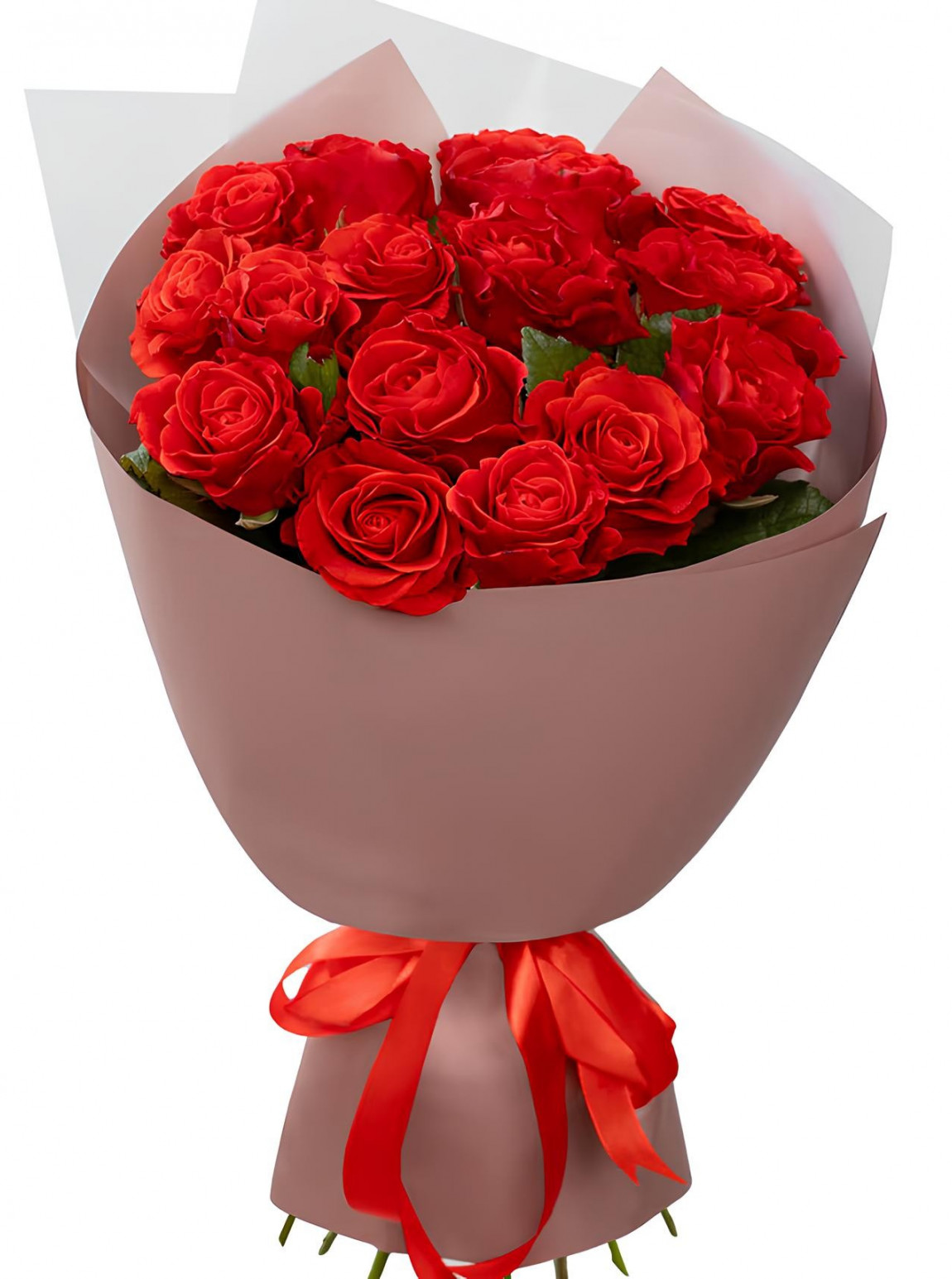 15 Büyük Boy Kırmızı Gül Buketi