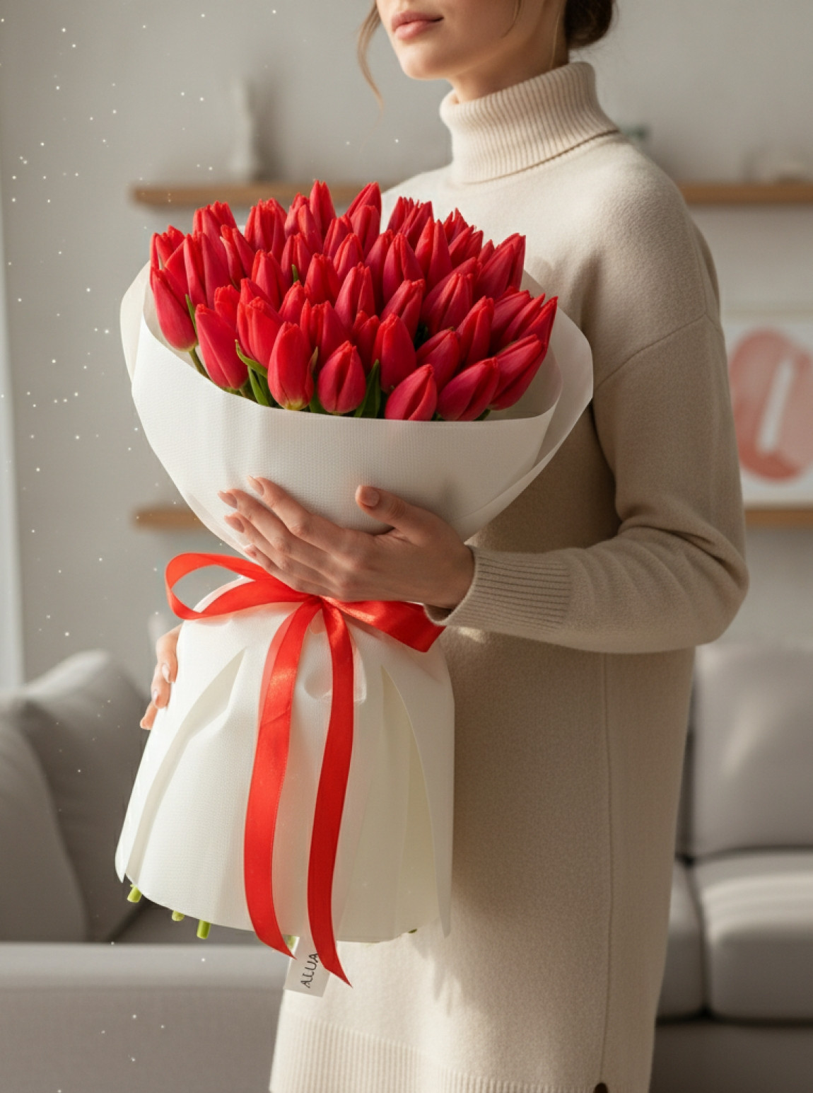 50 Adet Kırmızı Lale Buketi