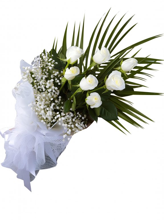 7 Adet Beyaz Gül Buketi